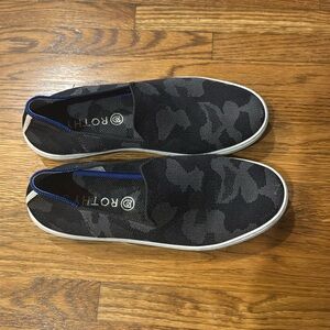 Rothy's Black & Gray Camouflage Slip-On Sneakers
